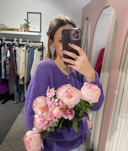 Cardigan CLEMENCE mauve