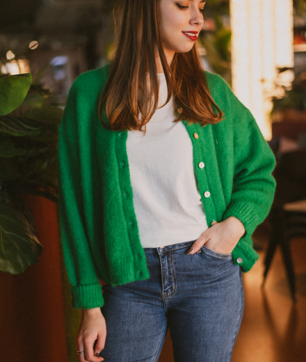 Cardigan CLEMENCE vert