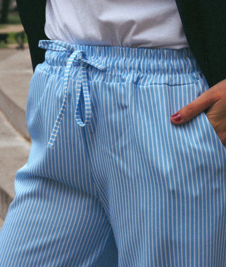 Pantalon LENIE bleu à rayures