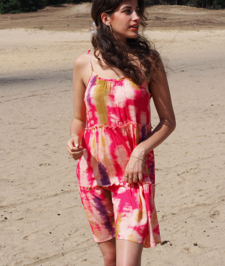 Robe CAMILLA rose tie/dye