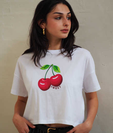 T-shirt SWEET blanc