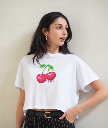 T-shirt SWEET blanc