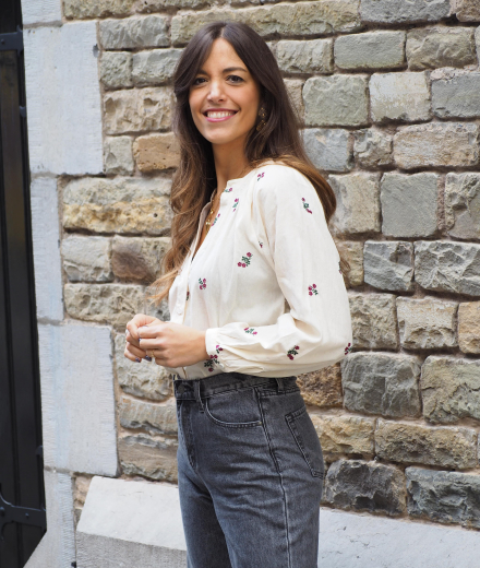 Blouse HEIDI beige à fleurs