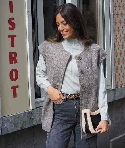 Pull AMORE gris clair