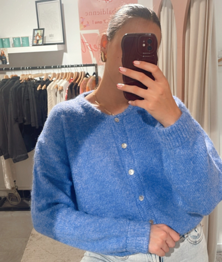 Cardigan CLEMENCE bleu mélangé